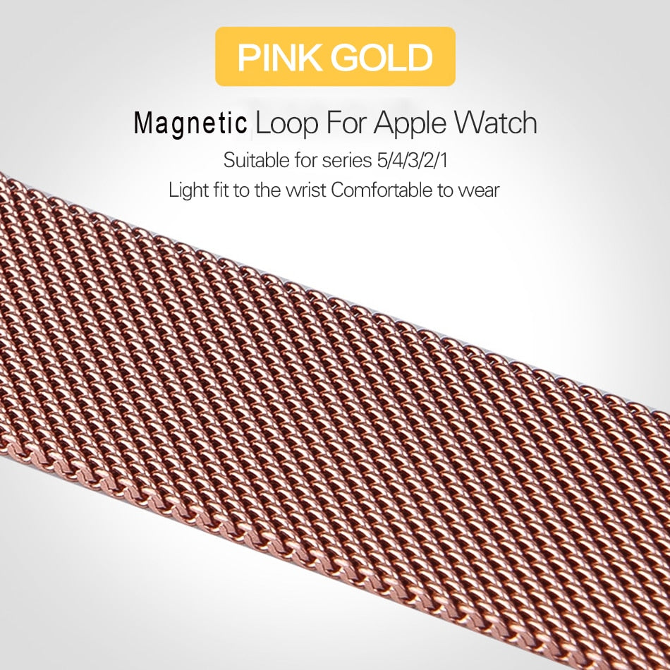 Milanese Loop Strap For Apple watch Band 44mm 40mm 45mm 41mm 42mm 38mm 45 44 mm bracelet iWatch Series 3 5 6 SE 7 8 Ultra 49mm