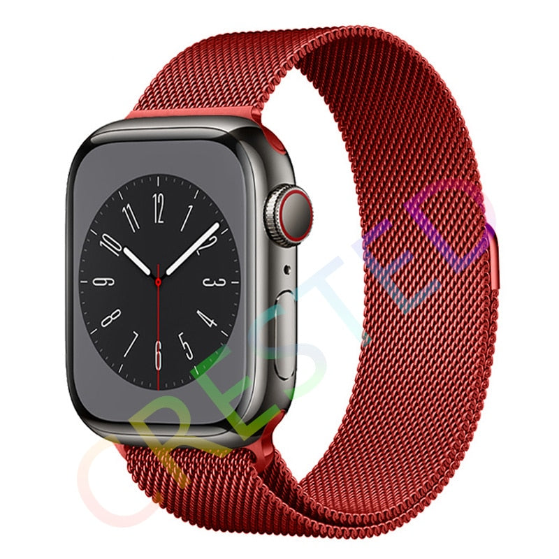 Milanese Loop Strap For Apple watch Band 44mm 40mm 45mm 41mm 42mm 38mm 45 44 mm bracelet iWatch Series 3 5 6 SE 7 8 Ultra 49mm