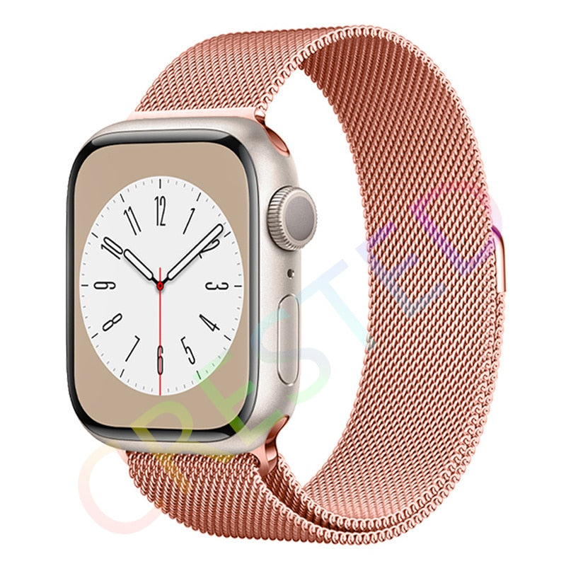 Milanese Loop Strap For Apple watch Band 44mm 40mm 45mm 41mm 42mm 38mm 45 44 mm bracelet iWatch Series 3 5 6 SE 7 8 Ultra 49mm