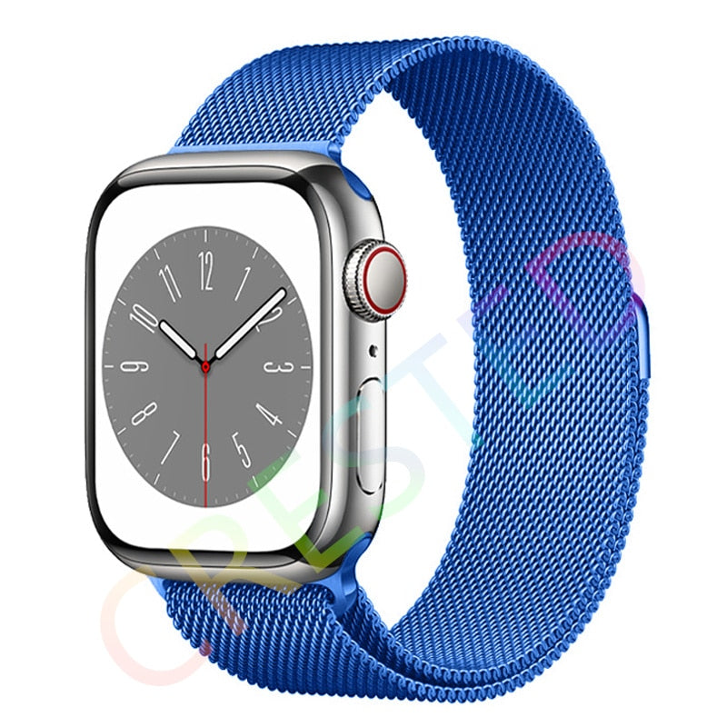 Milanese Loop Strap For Apple watch Band 44mm 40mm 45mm 41mm 42mm 38mm 45 44 mm bracelet iWatch Series 3 5 6 SE 7 8 Ultra 49mm