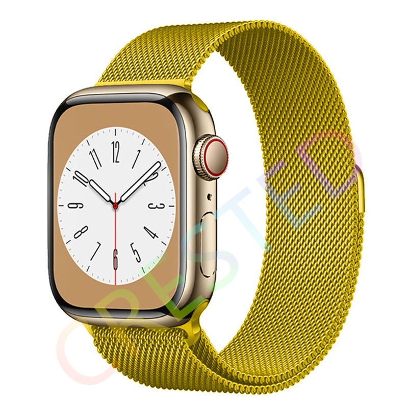 Milanese Loop Strap For Apple watch Band 44mm 40mm 45mm 41mm 42mm 38mm 45 44 mm bracelet iWatch Series 3 5 6 SE 7 8 Ultra 49mm