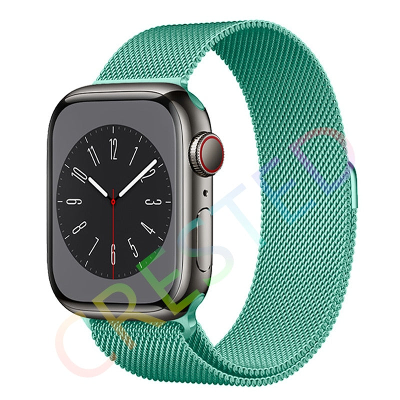 Milanese Loop Strap For Apple watch Band 44mm 40mm 45mm 41mm 42mm 38mm 45 44 mm bracelet iWatch Series 3 5 6 SE 7 8 Ultra 49mm