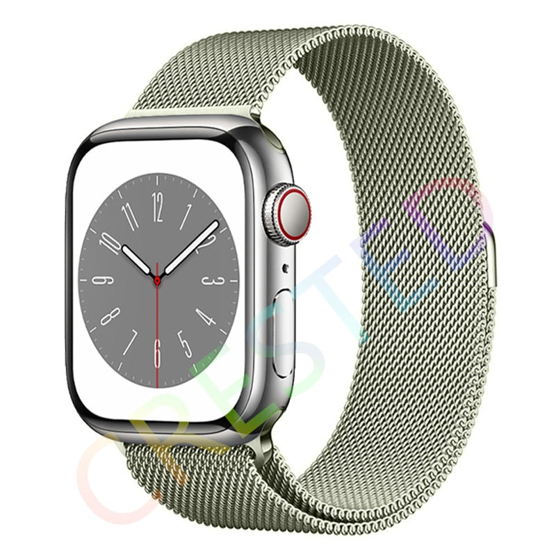 Milanese Loop Strap For Apple watch Band 44mm 40mm 45mm 41mm 42mm 38mm 45 44 mm bracelet iWatch Series 3 5 6 SE 7 8 Ultra 49mm