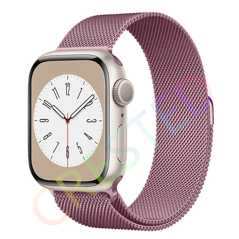 Milanese Loop Strap For Apple watch Band 44mm 40mm 45mm 41mm 42mm 38mm 45 44 mm bracelet iWatch Series 3 5 6 SE 7 8 Ultra 49mm