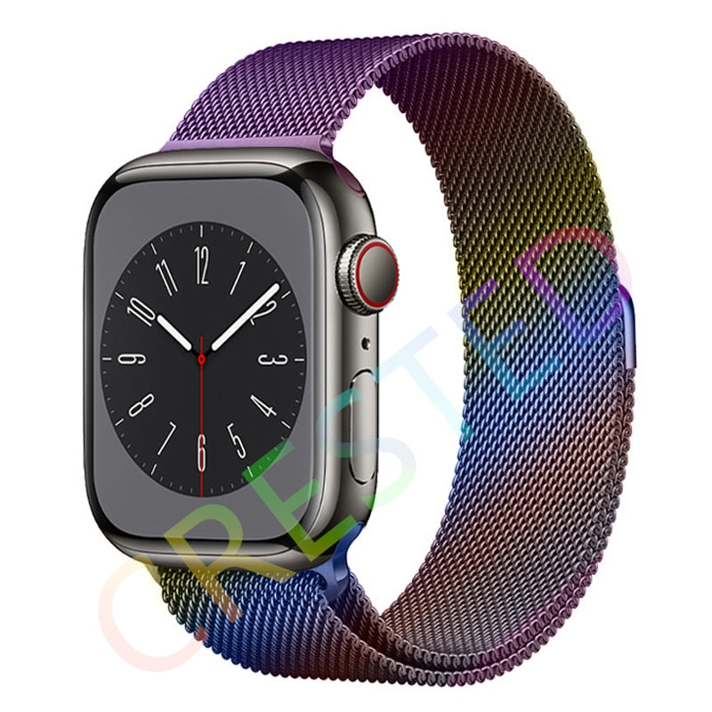 Milanese Loop Strap For Apple watch Band 44mm 40mm 45mm 41mm 42mm 38mm 45 44 mm bracelet iWatch Series 3 5 6 SE 7 8 Ultra 49mm