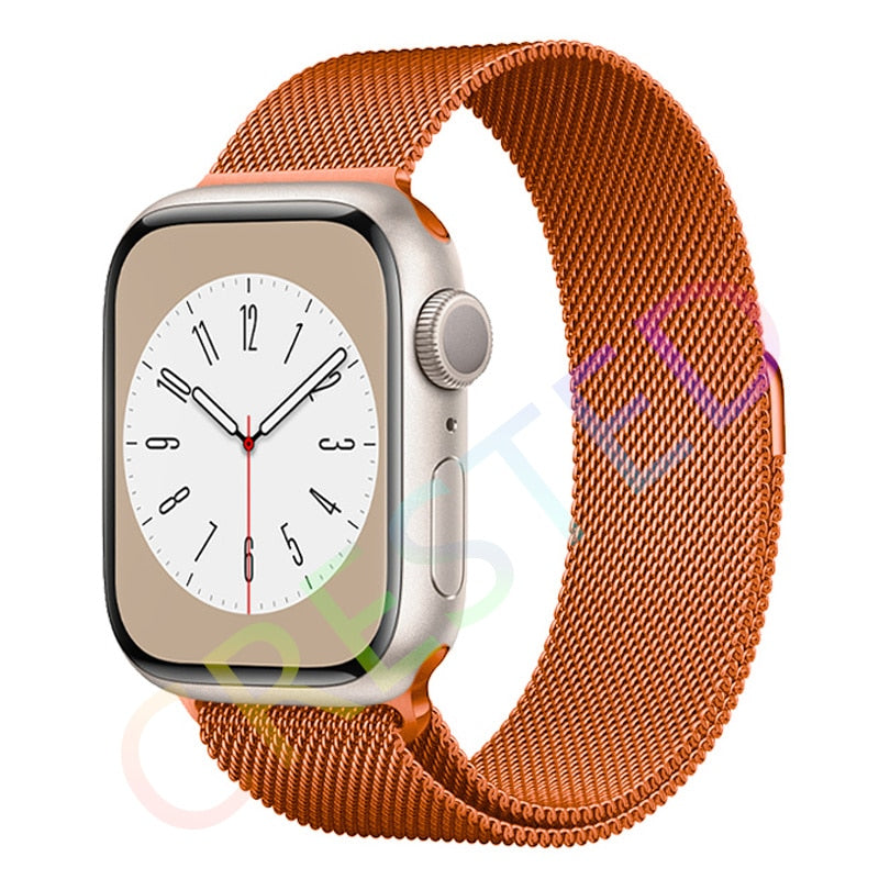 Milanese Loop Strap For Apple watch Band 44mm 40mm 45mm 41mm 42mm 38mm 45 44 mm bracelet iWatch Series 3 5 6 SE 7 8 Ultra 49mm