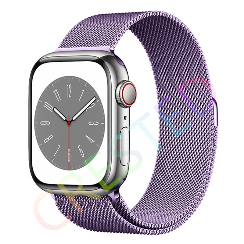 Milanese Loop Strap For Apple watch Band 44mm 40mm 45mm 41mm 42mm 38mm 45 44 mm bracelet iWatch Series 3 5 6 SE 7 8 Ultra 49mm