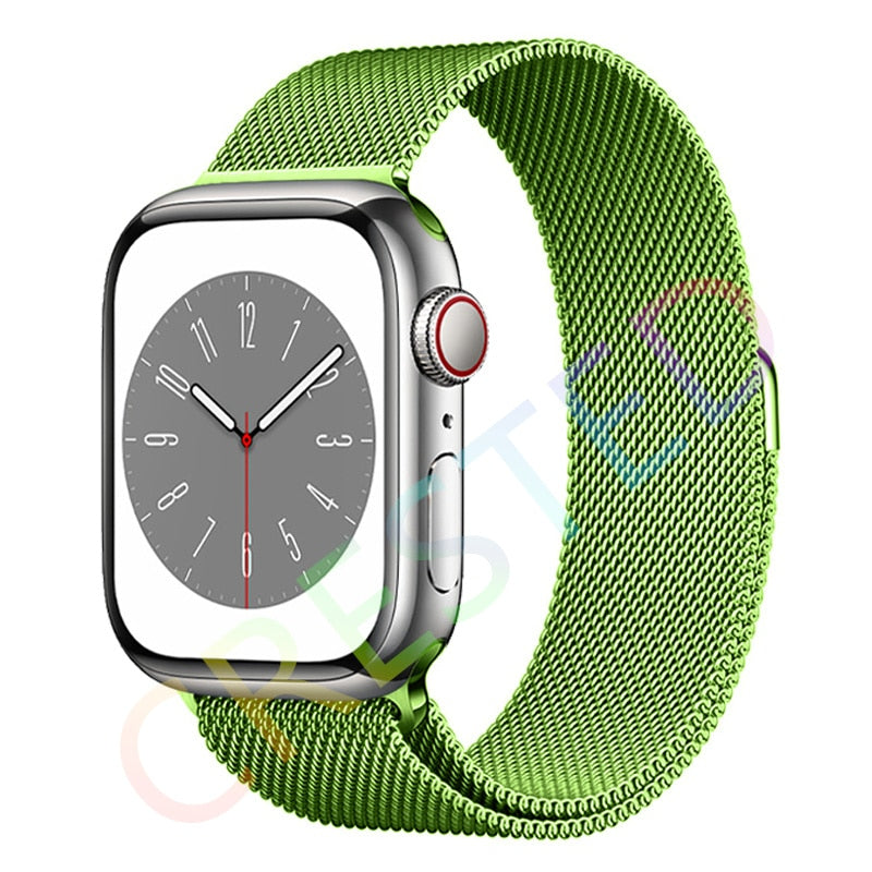Milanese Loop Strap For Apple watch Band 44mm 40mm 45mm 41mm 42mm 38mm 45 44 mm bracelet iWatch Series 3 5 6 SE 7 8 Ultra 49mm