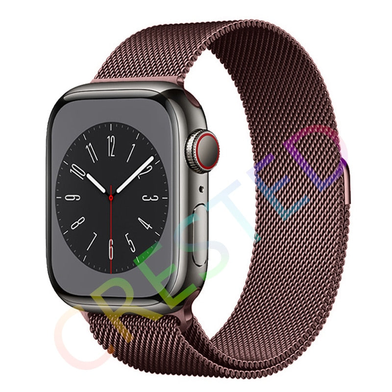 Milanese Loop Strap For Apple watch Band 44mm 40mm 45mm 41mm 42mm 38mm 45 44 mm bracelet iWatch Series 3 5 6 SE 7 8 Ultra 49mm