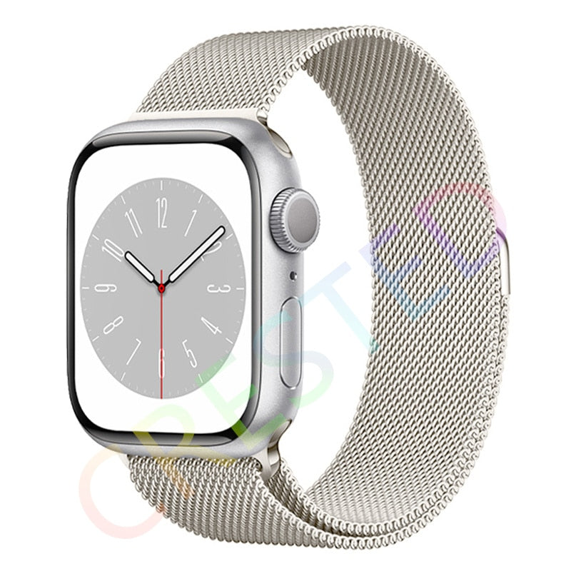 Milanese Loop Strap For Apple watch Band 44mm 40mm 45mm 41mm 42mm 38mm 45 44 mm bracelet iWatch Series 3 5 6 SE 7 8 Ultra 49mm