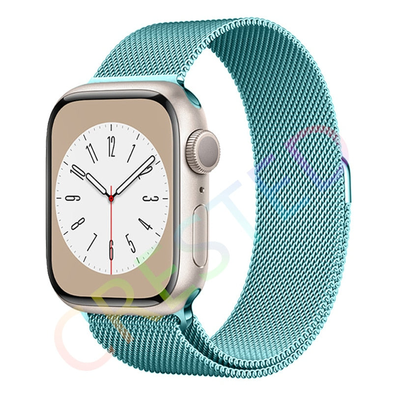 Milanese Loop Strap For Apple watch Band 44mm 40mm 45mm 41mm 42mm 38mm 45 44 mm bracelet iWatch Series 3 5 6 SE 7 8 Ultra 49mm