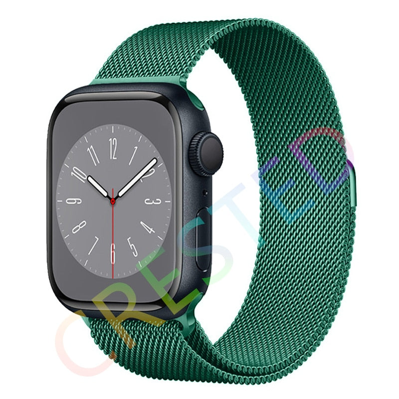 Milanese Loop Strap For Apple watch Band 44mm 40mm 45mm 41mm 42mm 38mm 45 44 mm bracelet iWatch Series 3 5 6 SE 7 8 Ultra 49mm