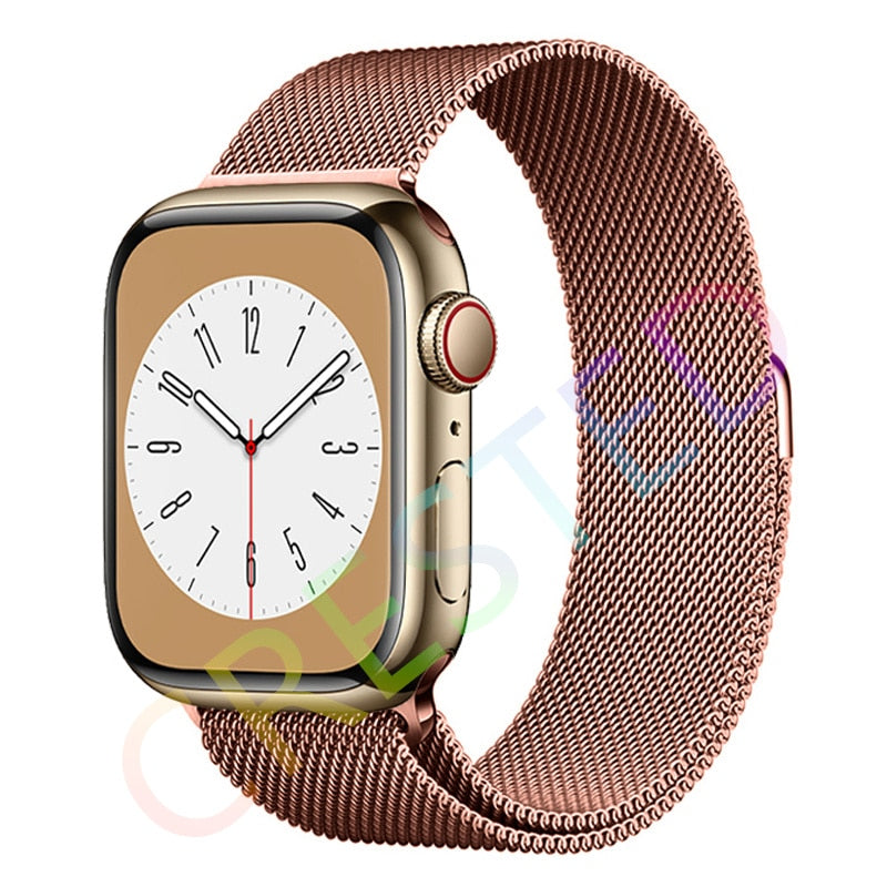 Milanese Loop Strap For Apple watch Band 44mm 40mm 45mm 41mm 42mm 38mm 45 44 mm bracelet iWatch Series 3 5 6 SE 7 8 Ultra 49mm