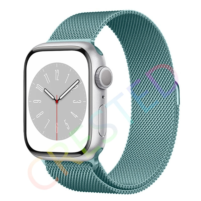 Milanese Loop Strap For Apple watch Band 44mm 40mm 45mm 41mm 42mm 38mm 45 44 mm bracelet iWatch Series 3 5 6 SE 7 8 Ultra 49mm