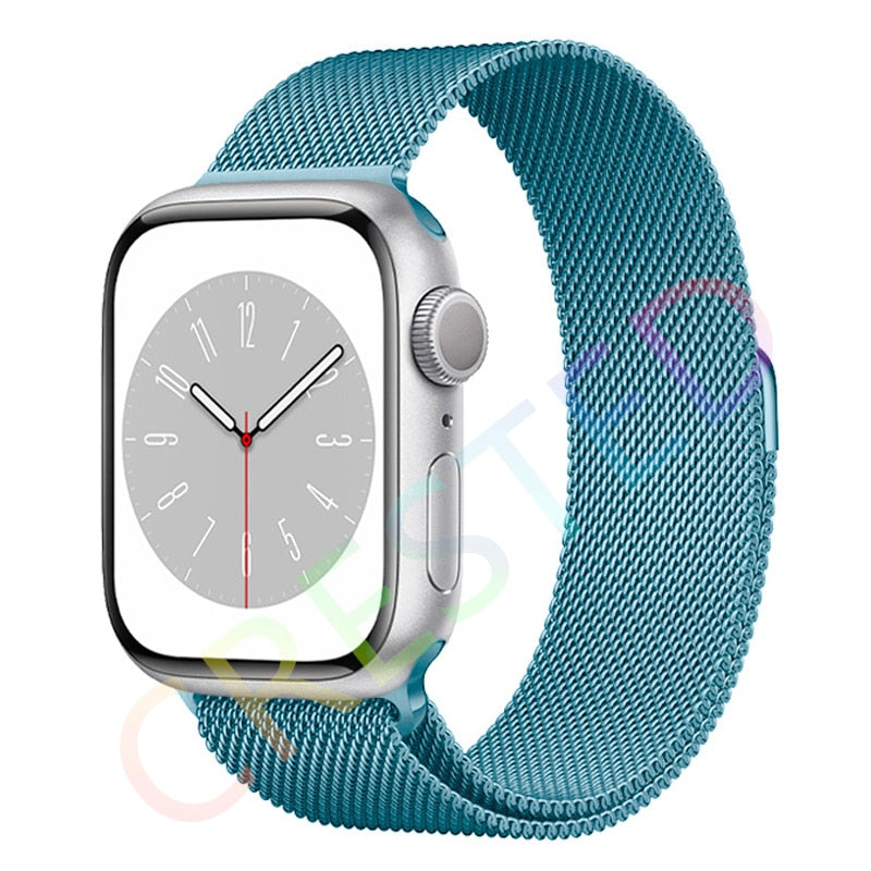 Milanese Loop Strap For Apple watch Band 44mm 40mm 45mm 41mm 42mm 38mm 45 44 mm bracelet iWatch Series 3 5 6 SE 7 8 Ultra 49mm