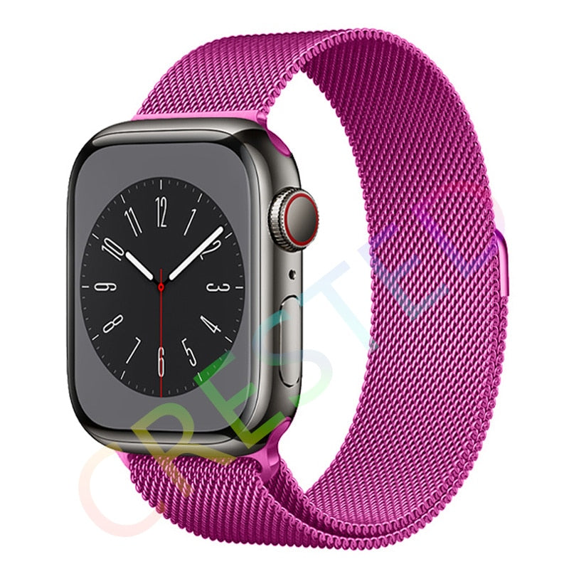 Milanese Loop Strap For Apple watch Band 44mm 40mm 45mm 41mm 42mm 38mm 45 44 mm bracelet iWatch Series 3 5 6 SE 7 8 Ultra 49mm
