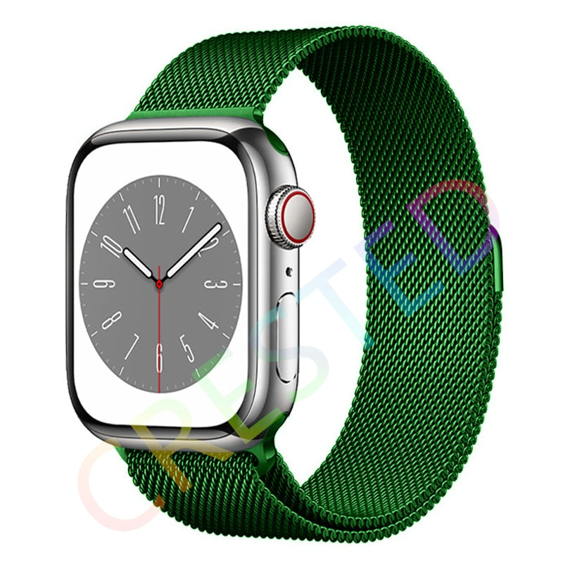 Milanese Loop Strap For Apple watch Band 44mm 40mm 45mm 41mm 42mm 38mm 45 44 mm bracelet iWatch Series 3 5 6 SE 7 8 Ultra 49mm
