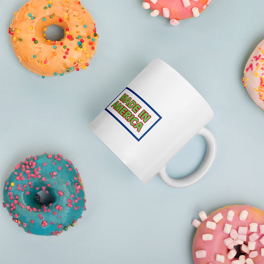White glossy mug
