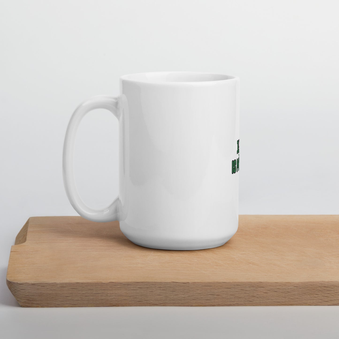 White glossy mug